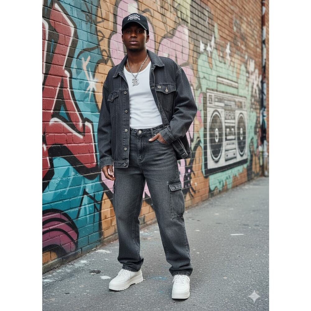 Rare Vintage Pelle Pelle Denim XL‎ Men's Unisex Jacket Hip Hop Streetwear 90's